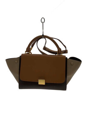 Celine Trapeze Shoulder Bag Leather Brown